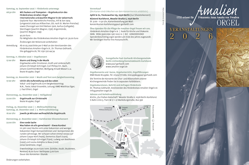 Amalien-Orgel Konzertflyer 2026